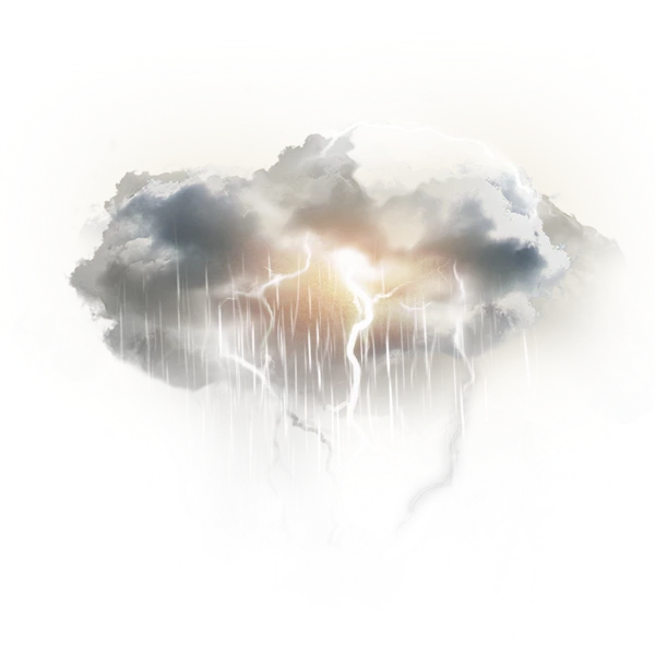 cloud with lighting and rain