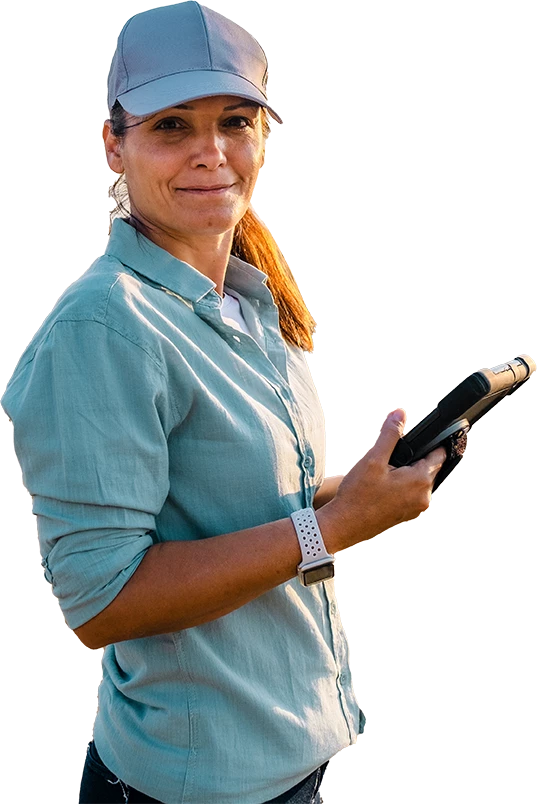 woman using an ipad